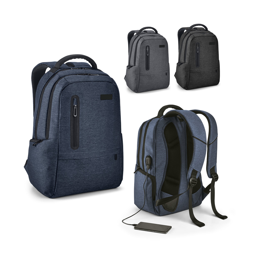 SPACIO. Mochila para notebook (17'') em Nylon 2Tone impermeável com dois compartimentos forrados e almofadados (20 L)