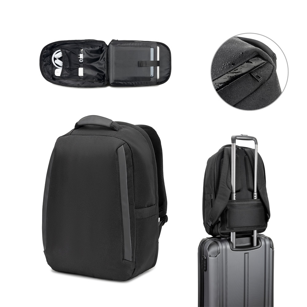 YANGON BPACK. Mochila antirroubo com bolso para notebook (17'3"), em poliéster reciclado 600D twill, resistente à água (20 L)