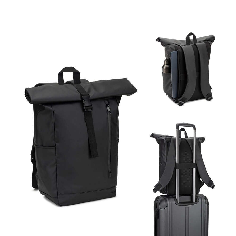 OSASCO BPACK. Mochila "Roll top" (14") em poliéster reciclado 600D de alta densidade com revestimento resistente à água (20 L)