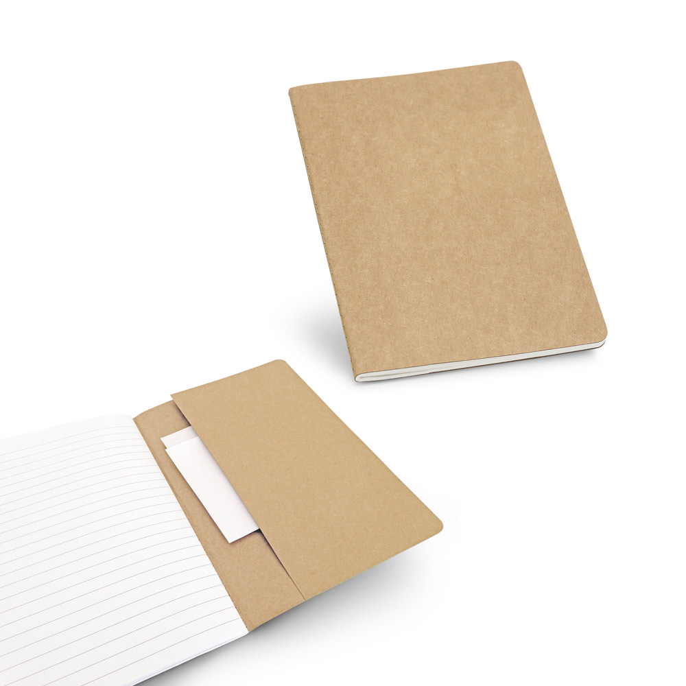KOSTOVA. Caderno A5 de capa flexível em cartão kraft 100% reciclado, com páginas pautadas