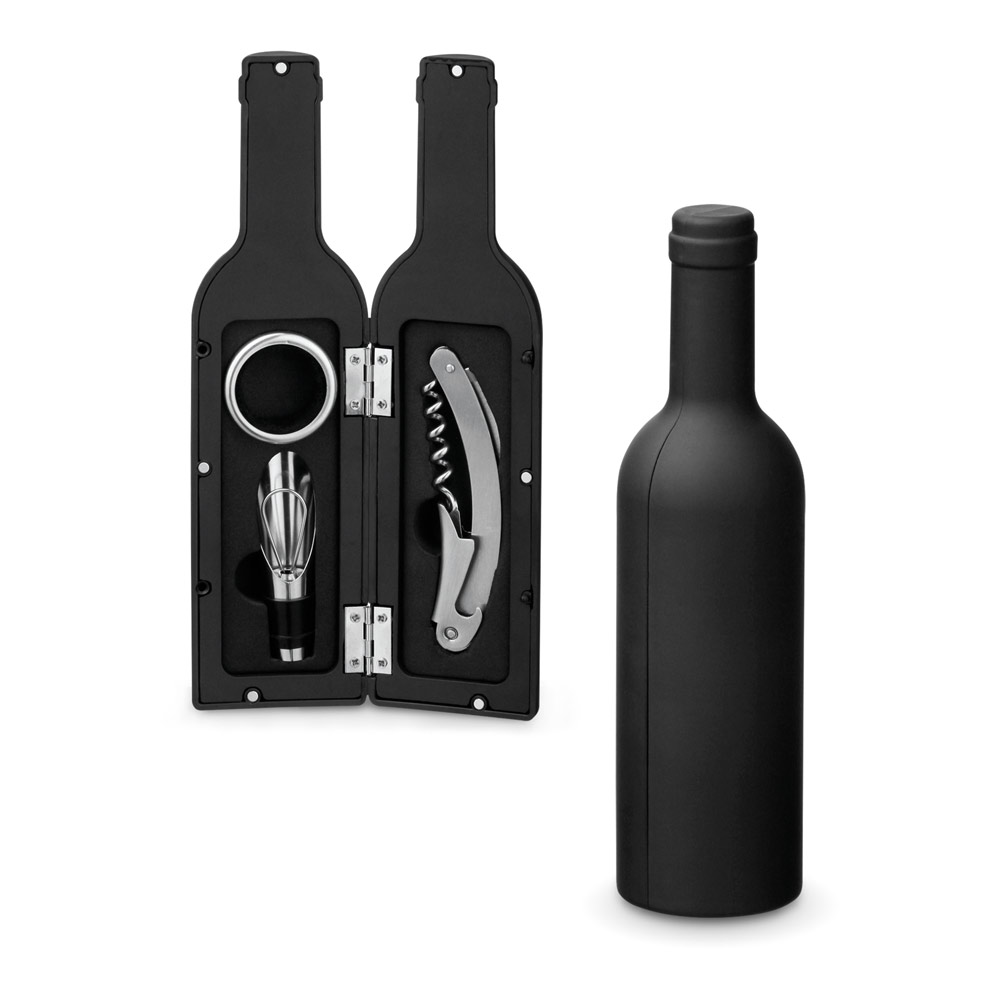 VINET. Conjunto para vinho com três componentes em metal