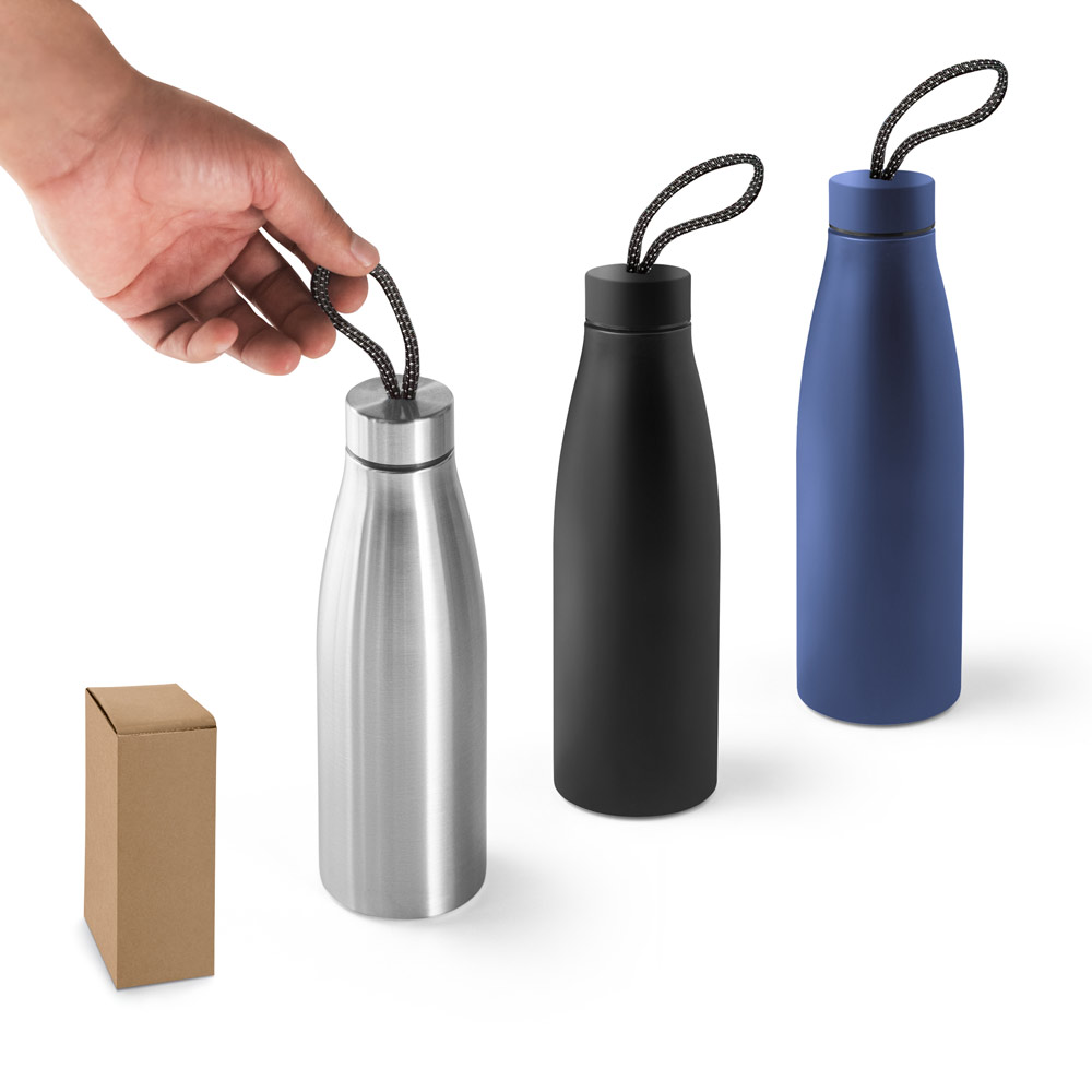 MORGAN. Squeeze em aço inox 90% reciclado de parede simples (710 mL)