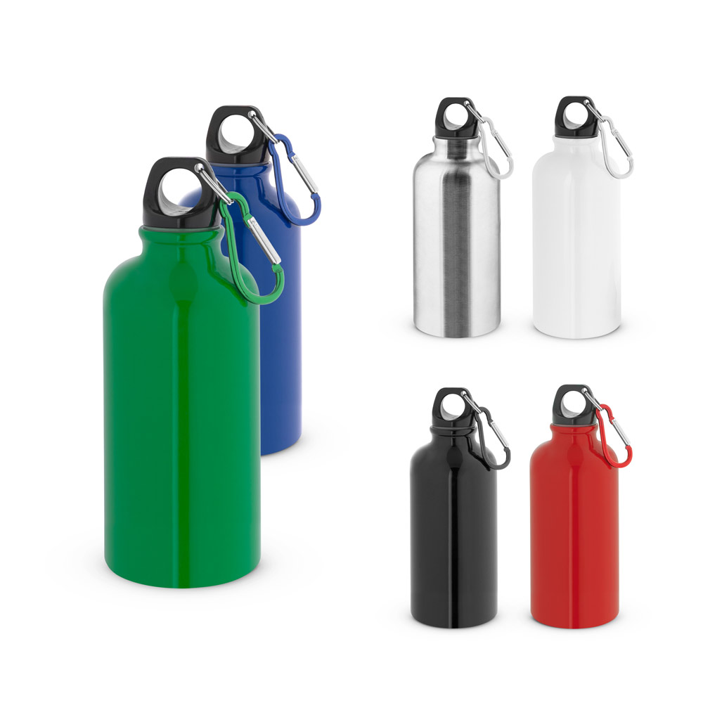 KARSTEN M. Squeeze esportiva em aço inox, de parede simples com acabamento brilhante (560 mL)