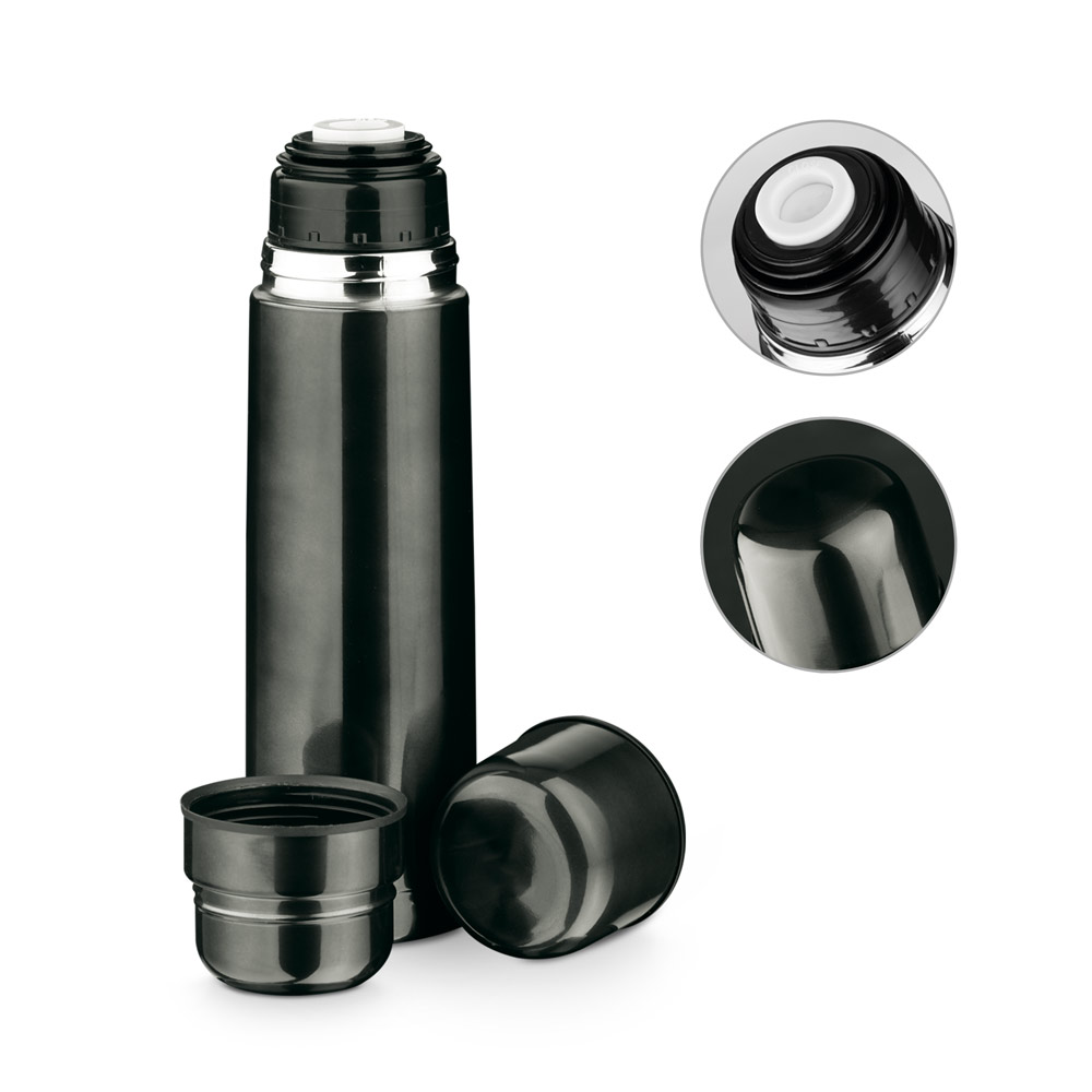 HEAT. Garrafa em aço inox de parede dupla térmica, isolada a vácuo (750 mL)