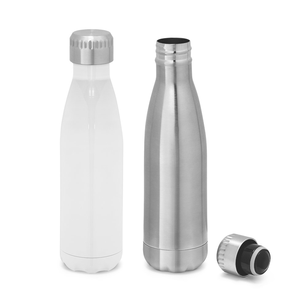 AMORTI. Garrafa térmica para sublimação em aço inox, de parede dupla isolada a vácuo (510 mL)