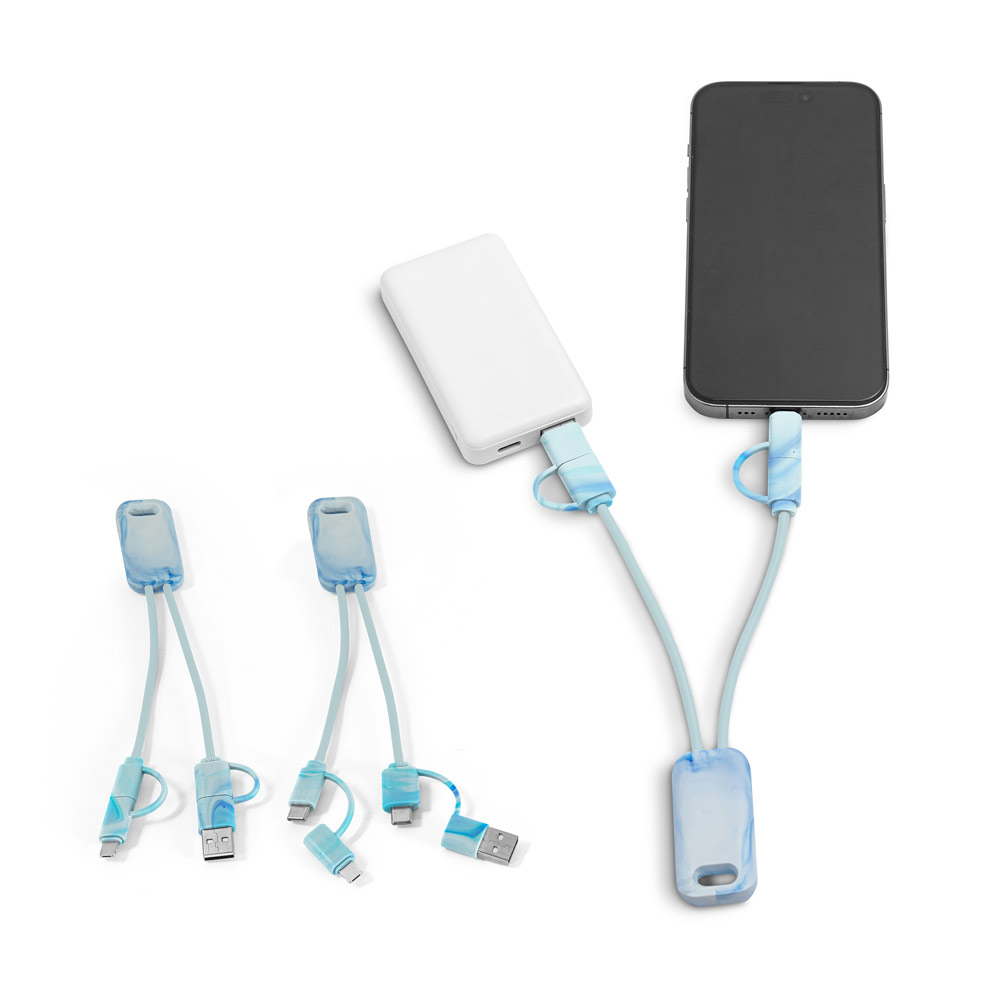 BERNERS. Cabo USB super-rápido 6 em 1 em PET 100% reciclado