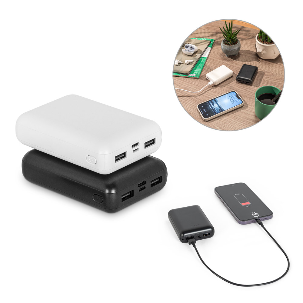 LEAKEY 10. Bateria portáti em ABS 100% reciclado (10'000 mAh)